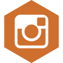 media, instagram, social, hexagon icon