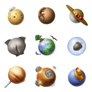 Solar System icon sets preview