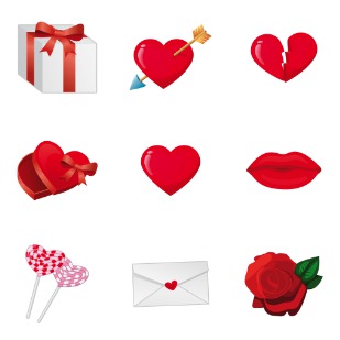 Love Is In The Web Valentine icon sets preview