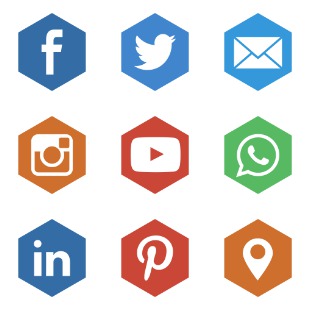 Miu hexagon flat social icon sets preview