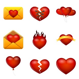 Valentine icon sets preview
