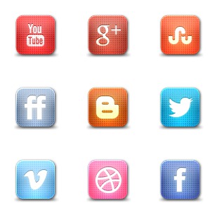 Grid Style Social Media icon sets preview