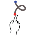 gestureworks, uppercase, stroke, letter icon