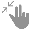 resize, fingers, two, in icon