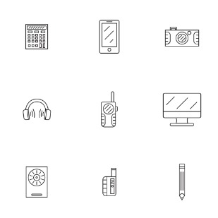 Assorted Gadgets and Items icon sets preview