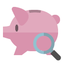 piggy, zoom, bank icon