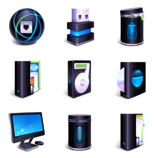 3D Blue FX Desktop icon sets preview