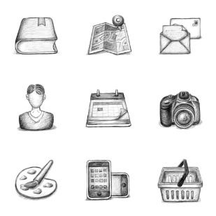 Handy BW icon sets preview
