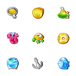 Underwater icon sets preview
