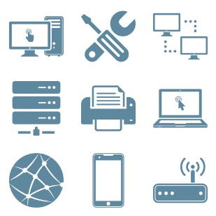 Technology and Hardware icon sets preview
