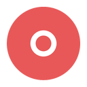 orkut, modern, o, circular, red icon