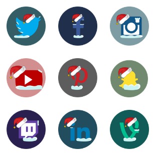 Social Media Christmas theme icon sets preview