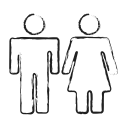 gender, female, male, couple, washroom sign, group, user group icon