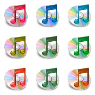 iTunes multi-colours icon sets preview