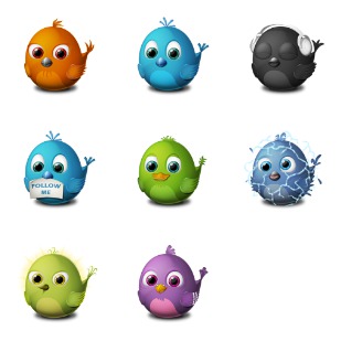Birdies icon sets preview