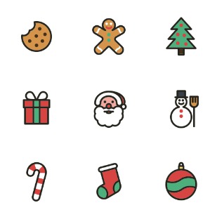 Christmas icon sets preview