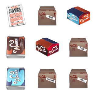 Wonka Industries icon sets preview