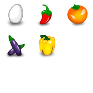 fruit, egg, greenstuff, capsicum icon sets preview