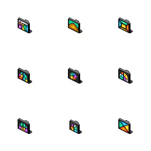 Stained Glass Folders icon sets preview