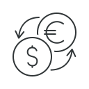 coins, euro, currency, exchange rate, dollar, money, exchange icon