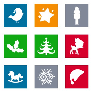 Flat Christmas icon sets preview