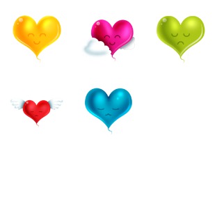 Hearts icon sets preview