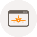 airplane, window, browser, landing, page, internet icon
