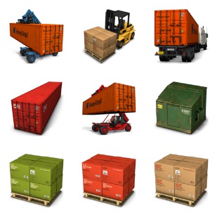 Container 2 icon sets preview