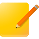 pencil, paper, y icon