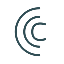 letter, ccc, semicircle, shape, curve icon