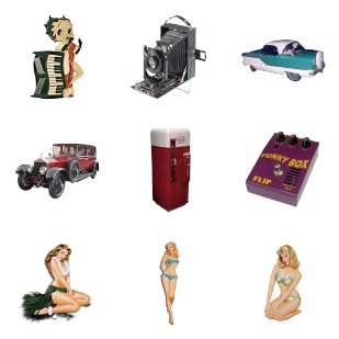 Vintage icon sets preview