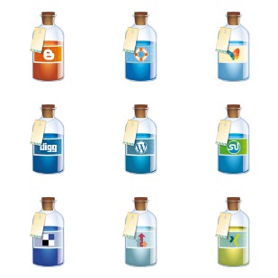 Bottle Social Media icon sets preview