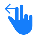 left, fingers, two, swipe icon