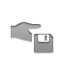share, hand, diskette icon