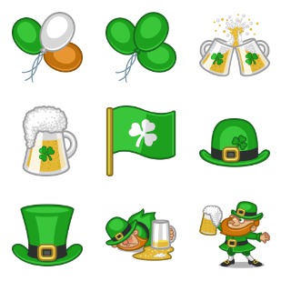 St. Patricks Day icon sets preview