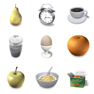 Breakfast icon sets preview