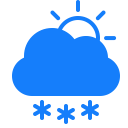 snowflakes, sun, cloud icon