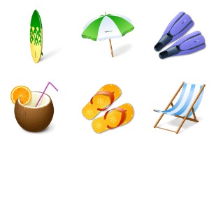 Vacation icon sets preview