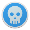 blue, skull icon