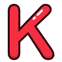 k, letter, red, alphabet, letters icon