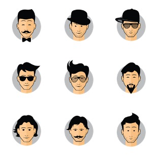 Male Avatars icon sets preview