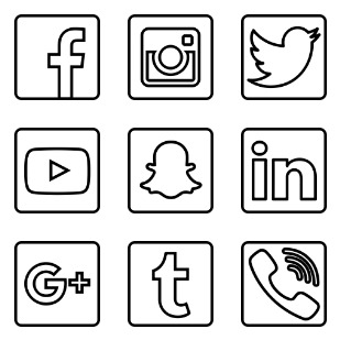 Social Media Outline icon sets preview