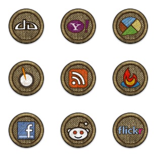 Social Media Badges icon sets preview