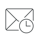 message, reminder, communication, clock, time, email, mail icon