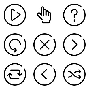 Audio Controls UI icon sets preview