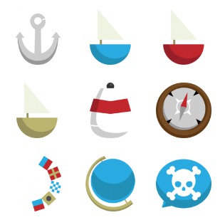 Nautical icon sets preview