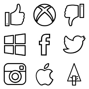 Social & Brands icon sets preview