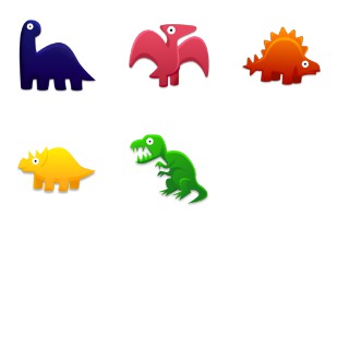 Dinosaurs Toys icon sets preview