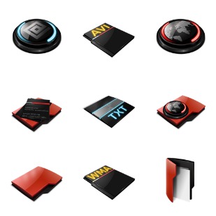 Pro Red icon sets preview