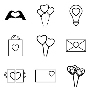 Love & Romance icon sets preview